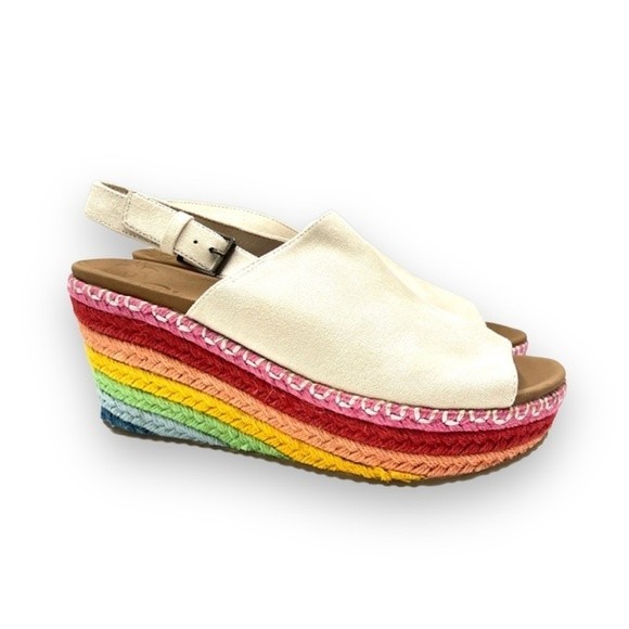Skechers Shoes - Skechers Women's Brit Rainbow Jute Espadrille Slingback Wedge Sandals Shoes 10